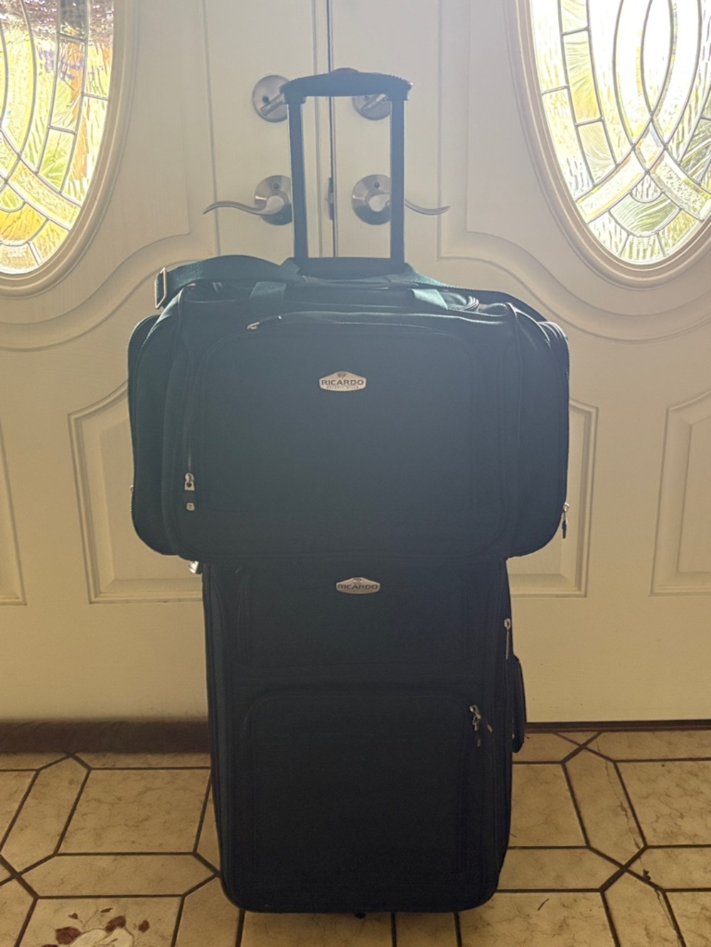Ricardo Black Rolling Luggage Set - Expandable Carry-On and Upright